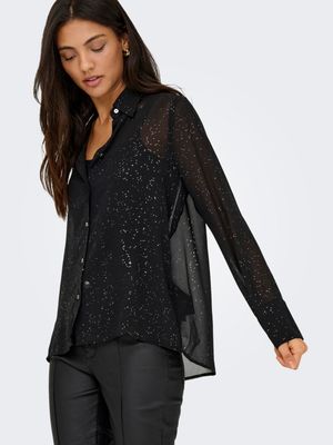 Only ONLSTAR LIFE L/S GRACE GLITTER SHIR: Black/The it sparkling 15360319