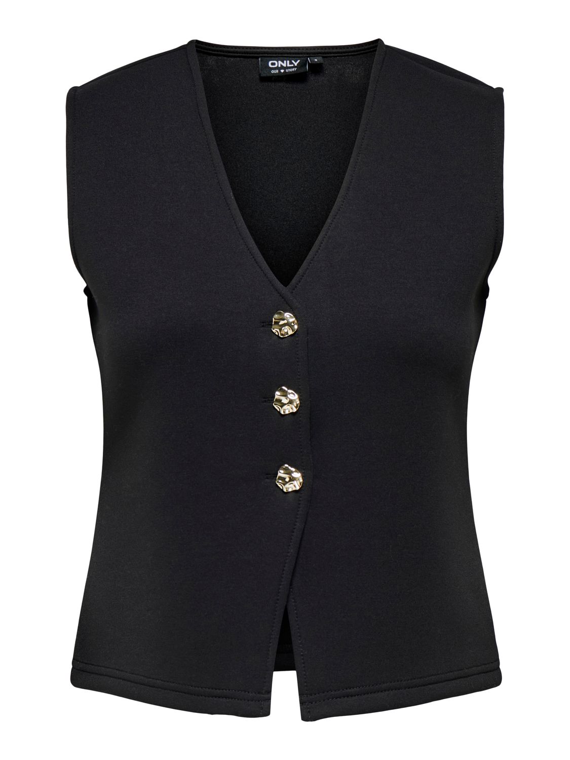 Only ONLNAOMI S/L VEST SWT Black/Gold buttons 15364480