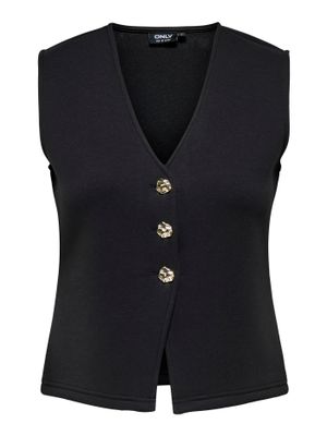 Only ONLNAOMI S/L VEST SWT Black/Gold buttons 15364480