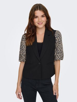 Only ONLMELLIE LIFE S/S MIX BLAZER TLR C: Black/LEO SLEEVS 15363405
