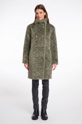 Rino & Pelle Mid long teddy coat green ash Ena.7002512