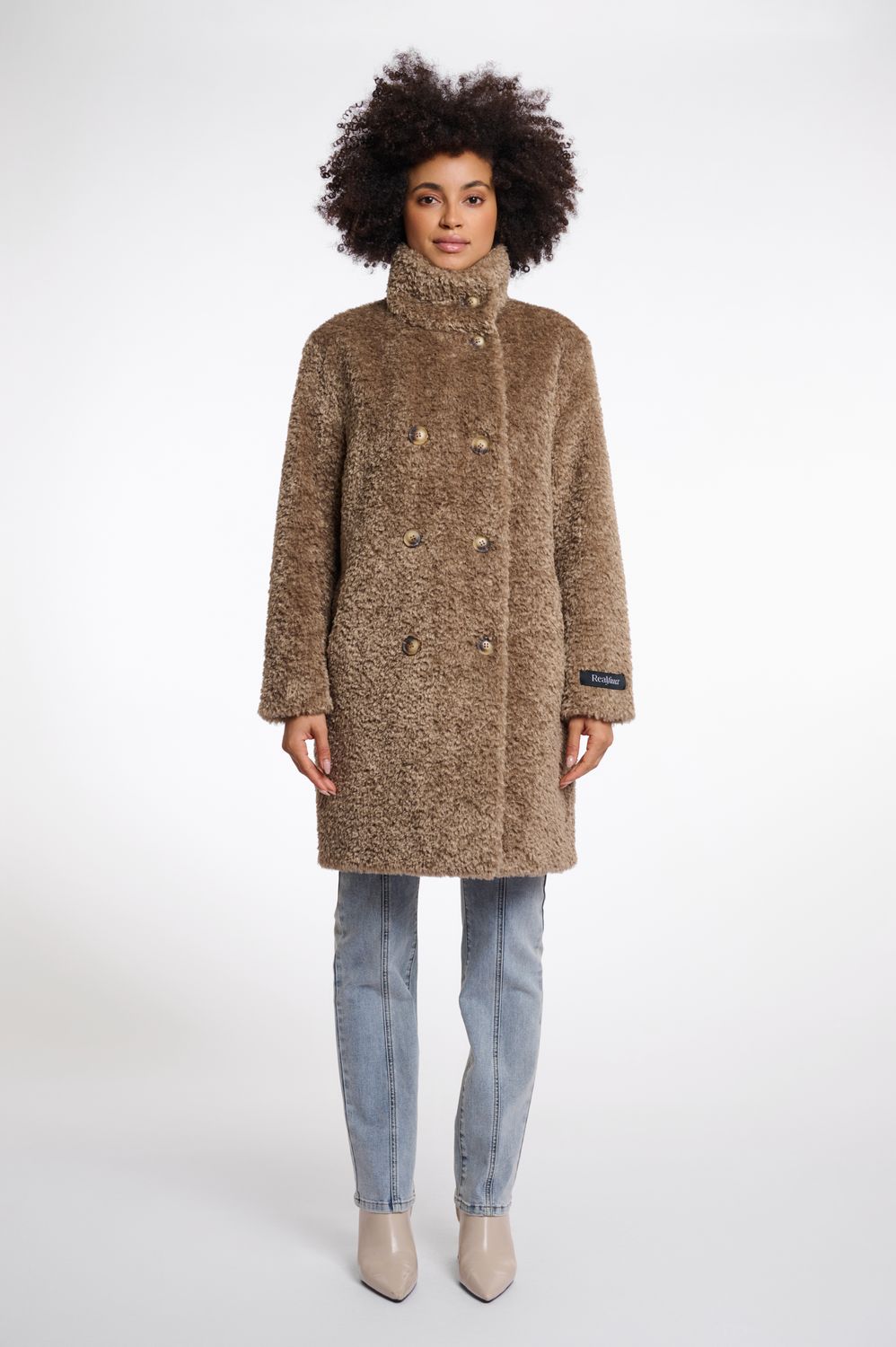 Rino & Pelle Mid long teddy coat toffee Ena.7002512