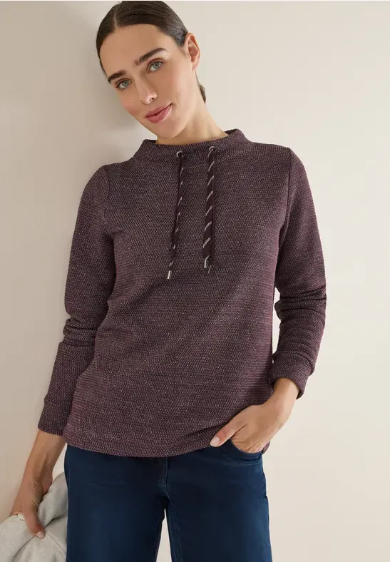 Cecil Structured Sweatshirt with Fun eggplant red B303585