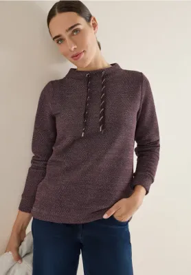 Cecil Structured Sweatshirt with Fun eggplant red B303585