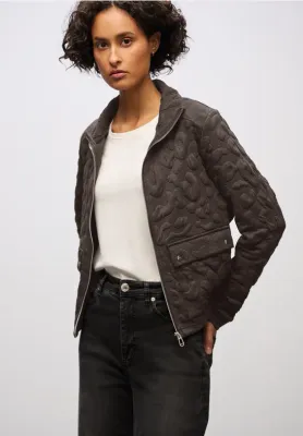 Street One Leo Jkt w. Stand-Up Collar rustic brown mel. A212820