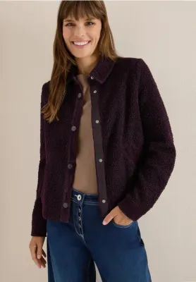 Cecil Teddy-Cord mix Jacket eggplant red B212833