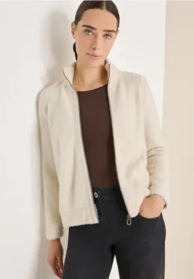 Cecil TOS Featheryarn Jacket light greige B324146