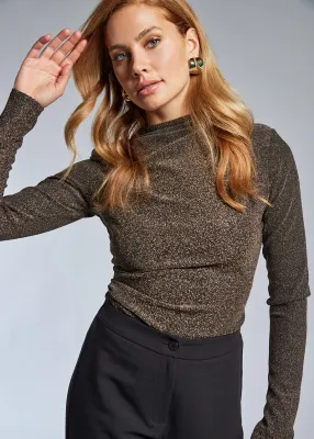 Freebird Top Ls Jer-Pes-Lurex-25-4 Black/Gold Tasmin Ls