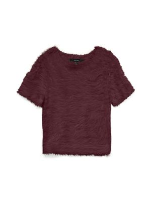 Vero Moda VMFLUFFY SS O-NECK PULLOVER Winetasting 10336640