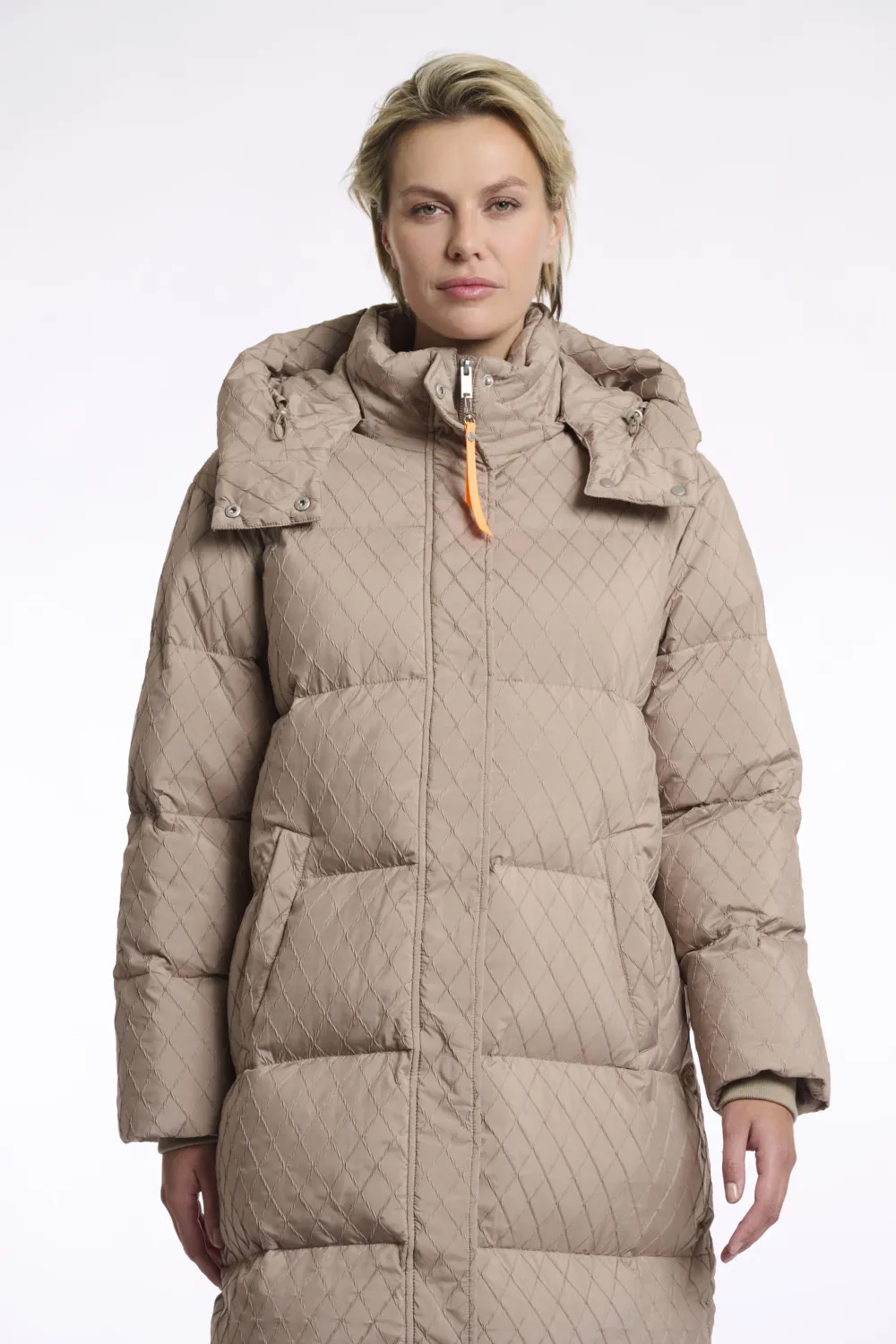 Rino &amp; Pelle Long structure padded coat toffee Zesette.7002512