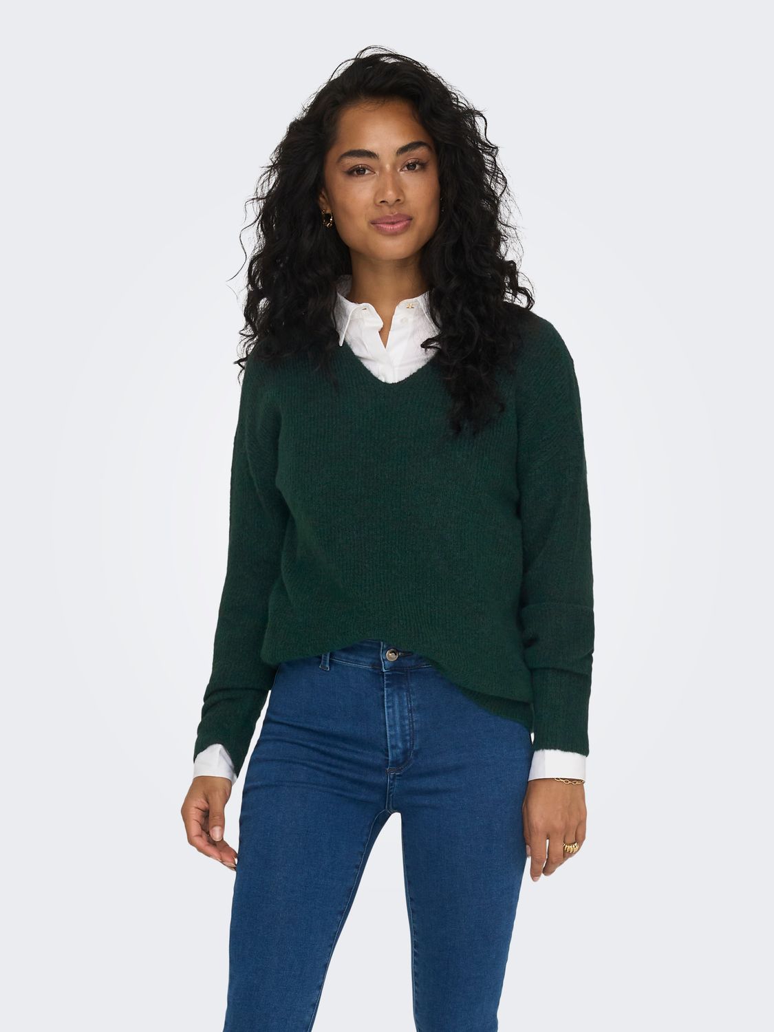 Only ONLCAMILLA V-NECK L/S PULLOVER KNT : Scarab/MELANGE 15204588