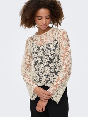 Only ONLANJA L/S LACE TOP JRS Birch 15364735