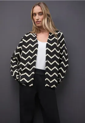 Street One Tunicblouse w stud details AOP Black A346159