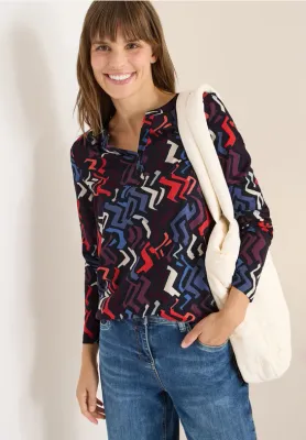 Cecil Geometric AOP Tunic black multi B324275