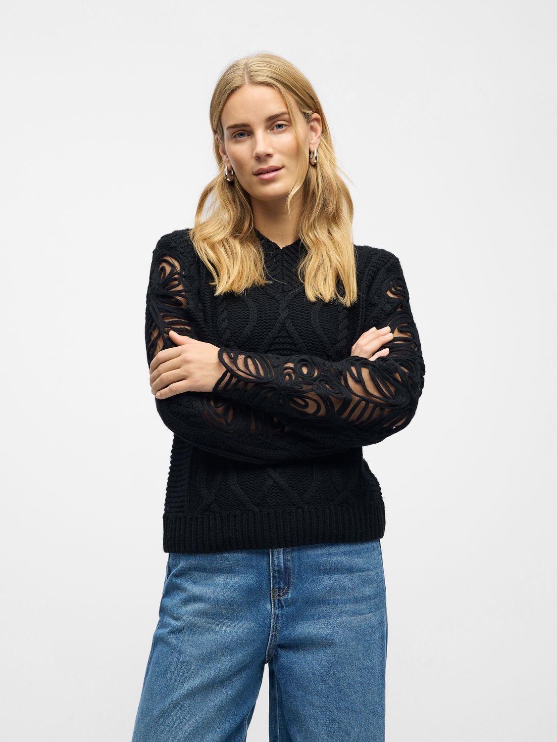 Object OBJELISSE KNIT L/S RE PULLOVER 141 Black 23047743