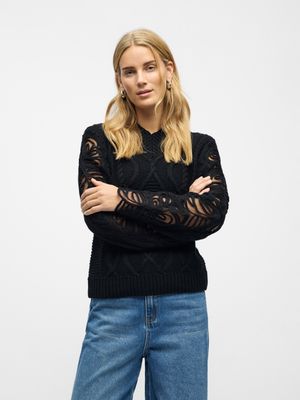 Object OBJELISSE KNIT L/S RE PULLOVER 141 Black 23047743