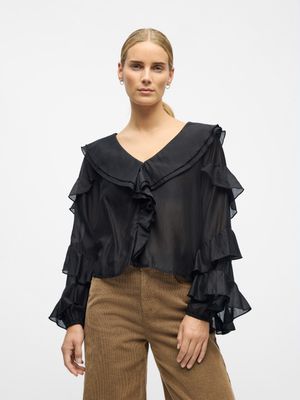 Object OBJZIVA L/S RE RUFFLE TOP 141 Black 23047690