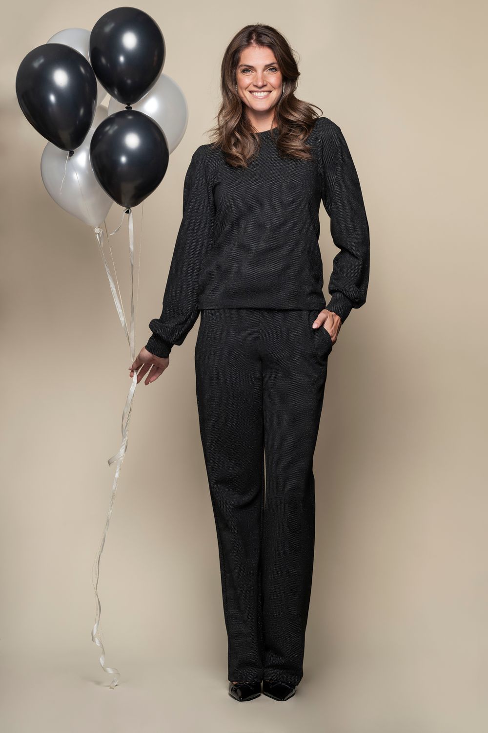 Elvira Trouser Julia Sparkle Noir E5 25-028