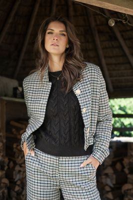 Elvira Bomber Maud Checked Green E5 25-011