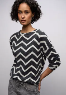 Street One LTD QR fluffy dessin u-boat sh Black A324285