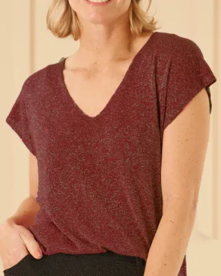 FOS Amsterdam Top Lunia Lurex Beaujolais 7634