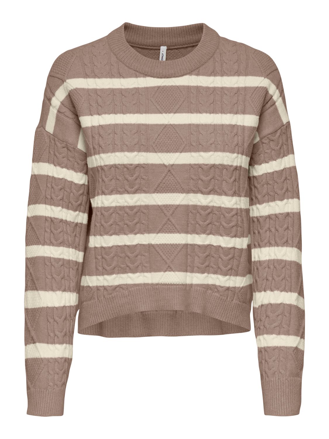 Only ONLKATIA LS CABLE O-NECK PULLOVER C: Mocha Meringue/Melange/Babys B 1536059