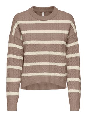 Only ONLKATIA LS CABLE O-NECK PULLOVER C: Mocha Meringue/Melange/Babys B 1536059