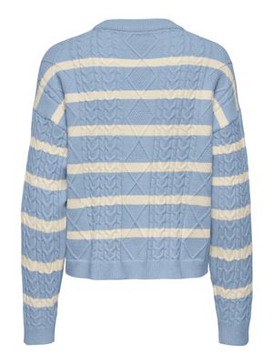Only ONLKATIA LS CABLE O-NECK PULLOVER C: Cashmere Blue/Melange/Babys Br 1536059