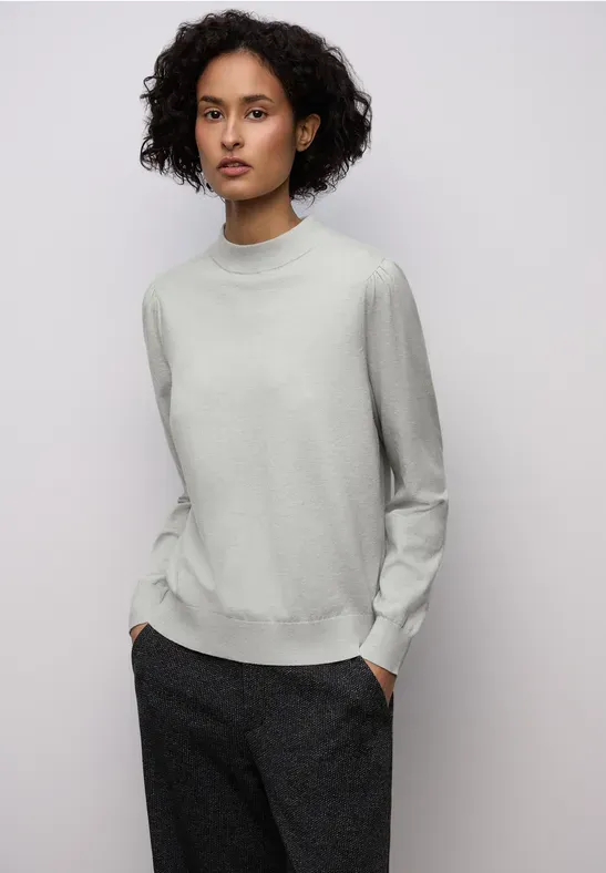 Street One cosy basic sweater pelican grey mel. A303622