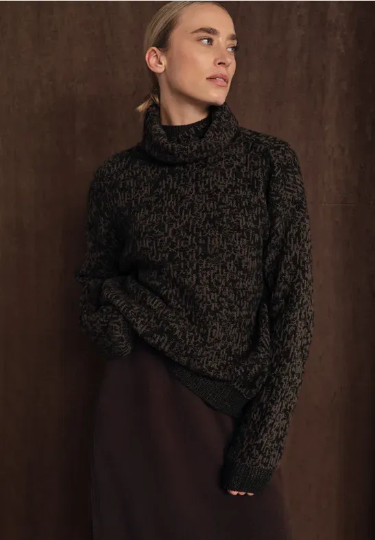 Street One cosy bi-colored Sweater Black A303558