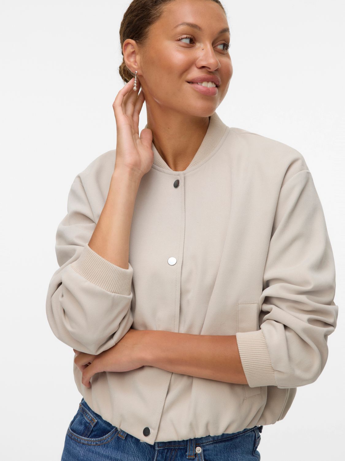 Vero Moda VMMAPLE LS BOMBER JACKET Silver Lining 10338752