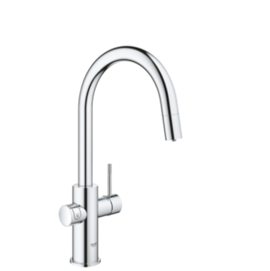 Professional C-uitloop - Met mousseur - Chroom