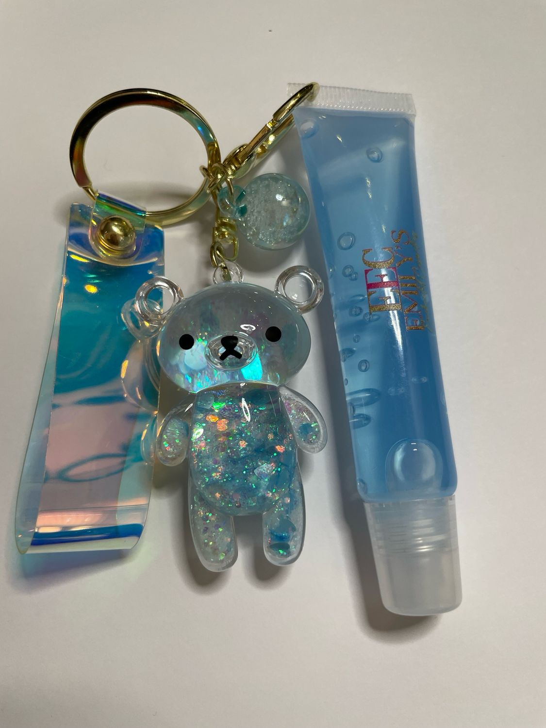 Preteen Lipglosses Mint with Bear Keychain 