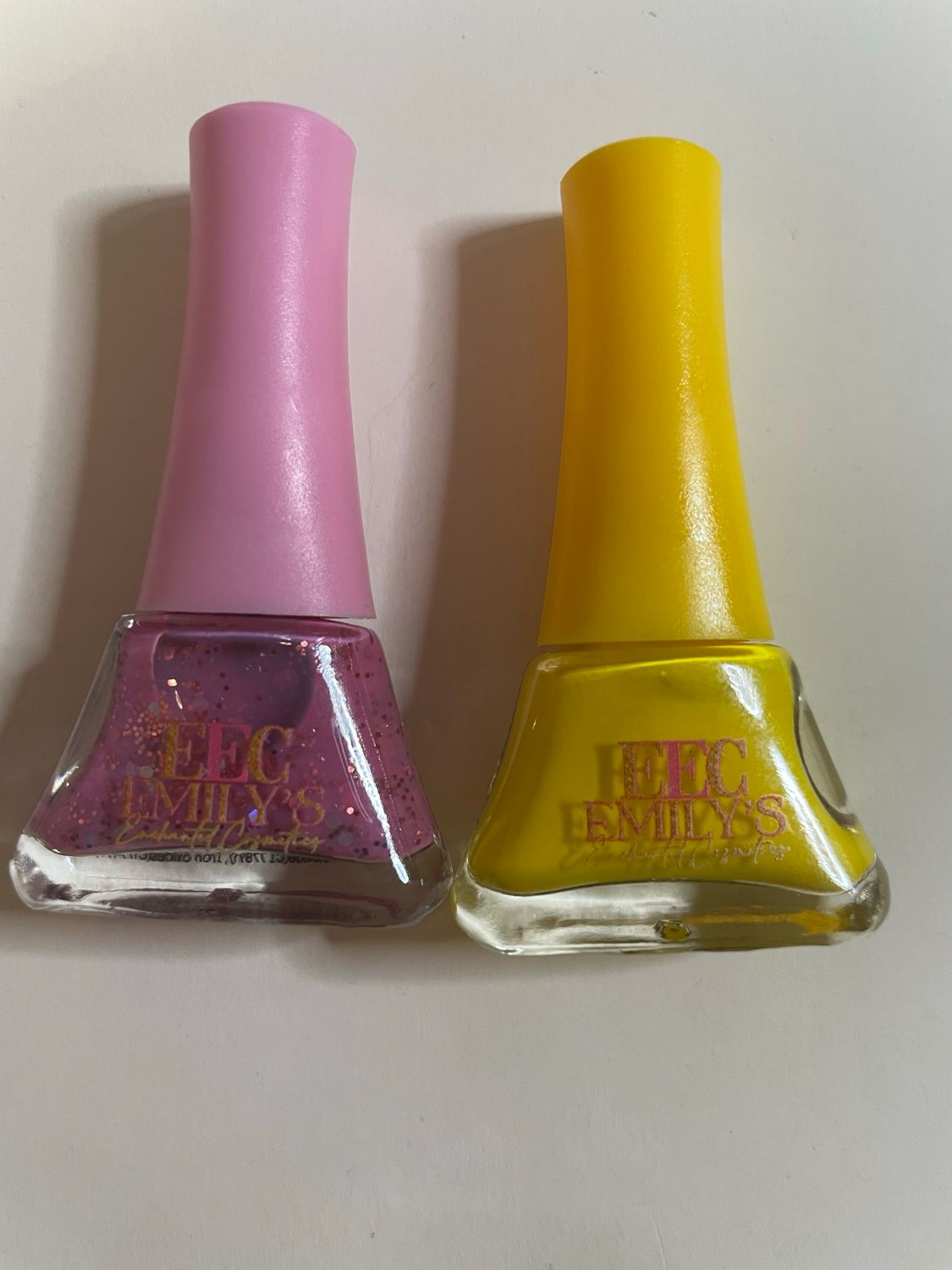 Glitter Bubble Gum &amp; Yellow Banana Preteen Nail Polish Set 💅