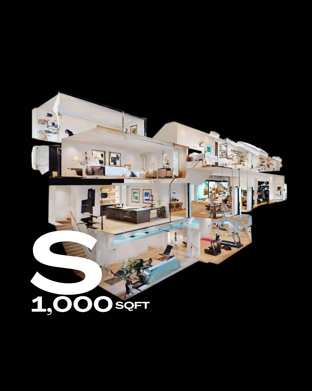 Tour Virtual 1,000 sqft