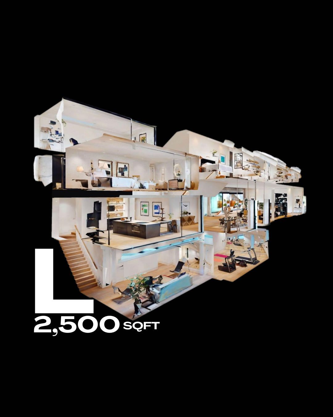 Tour Virtual 2,500 sqft