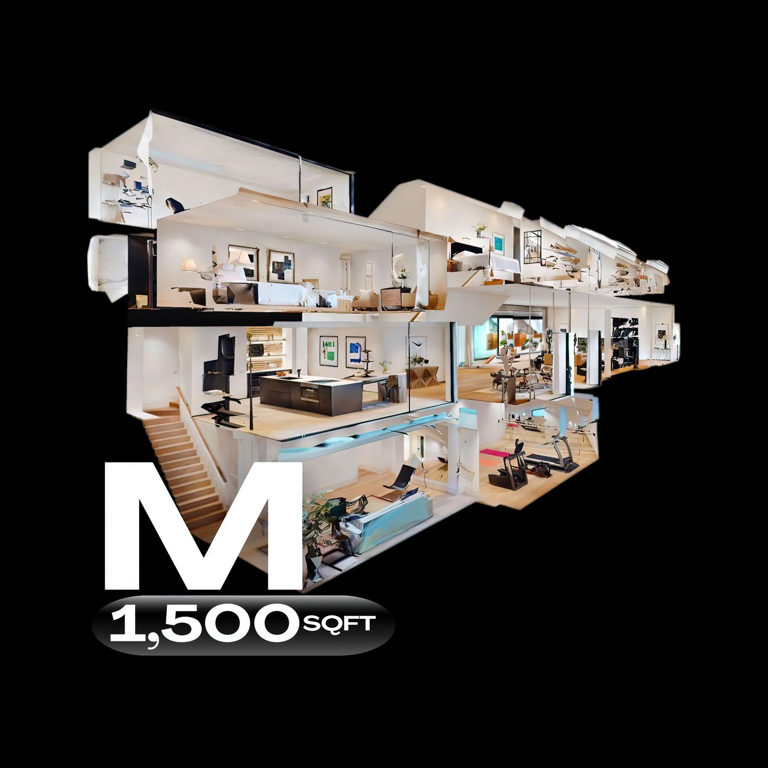 Tour Virtual 1,500 sqft