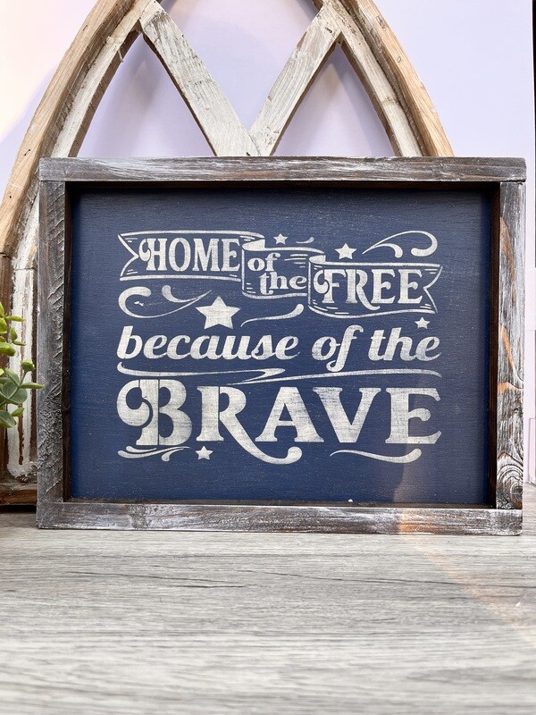 Vintage Home Of The Free Wood Sign
