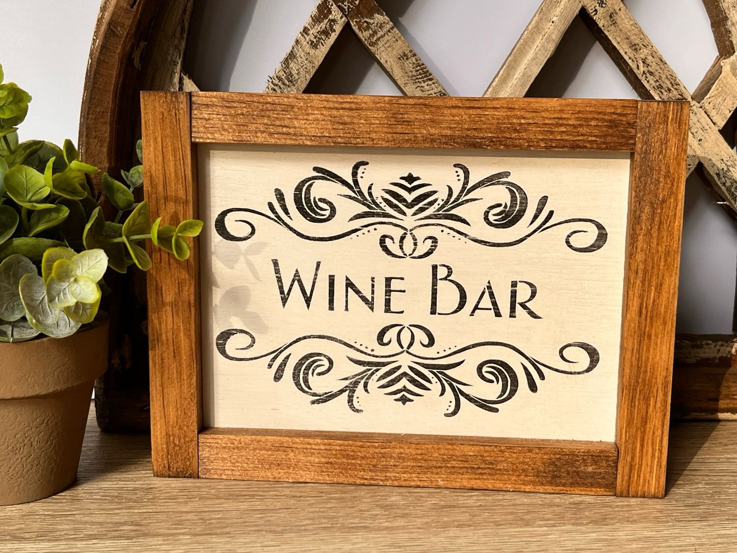 Wine Bar Rustic Wood Sign