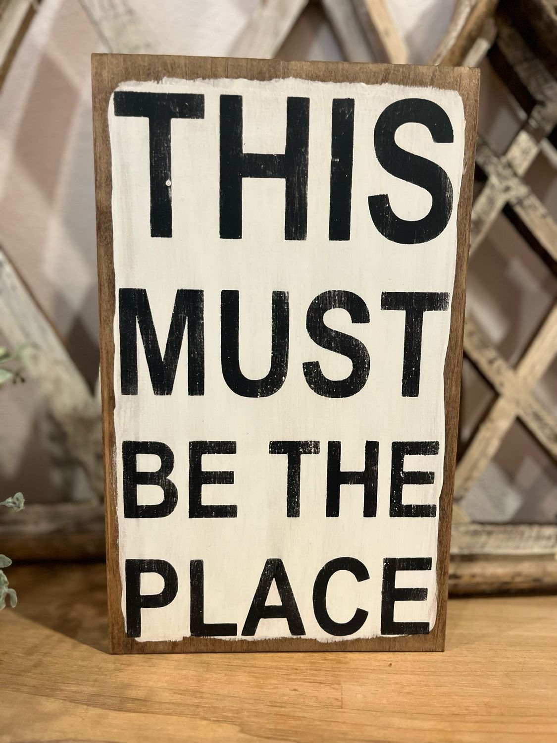 This Must Be The Place 1980&#39;s Retro Wooden Sign White