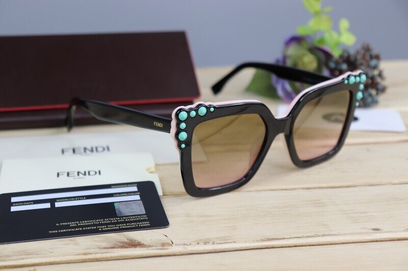 FENDI  Sunglasses with Turquoise Studs