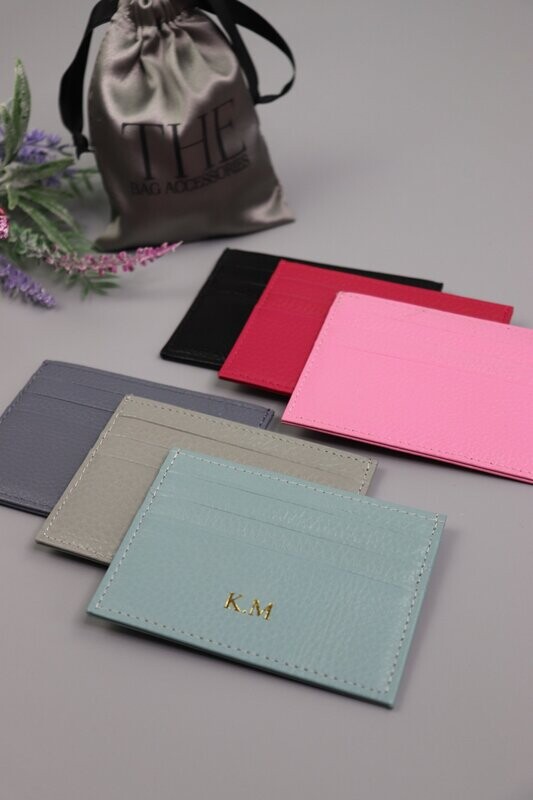 Cowhide Grain Leather Card Holder