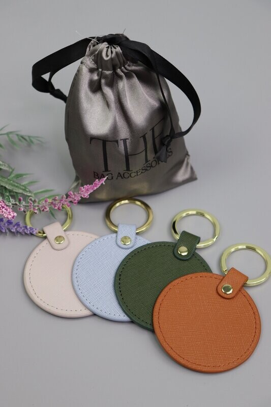 Round Keychains - SAFFIANO LEATHER