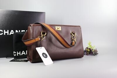 CHANEL Soft Calf Skin Shoulder Bag FULL SET