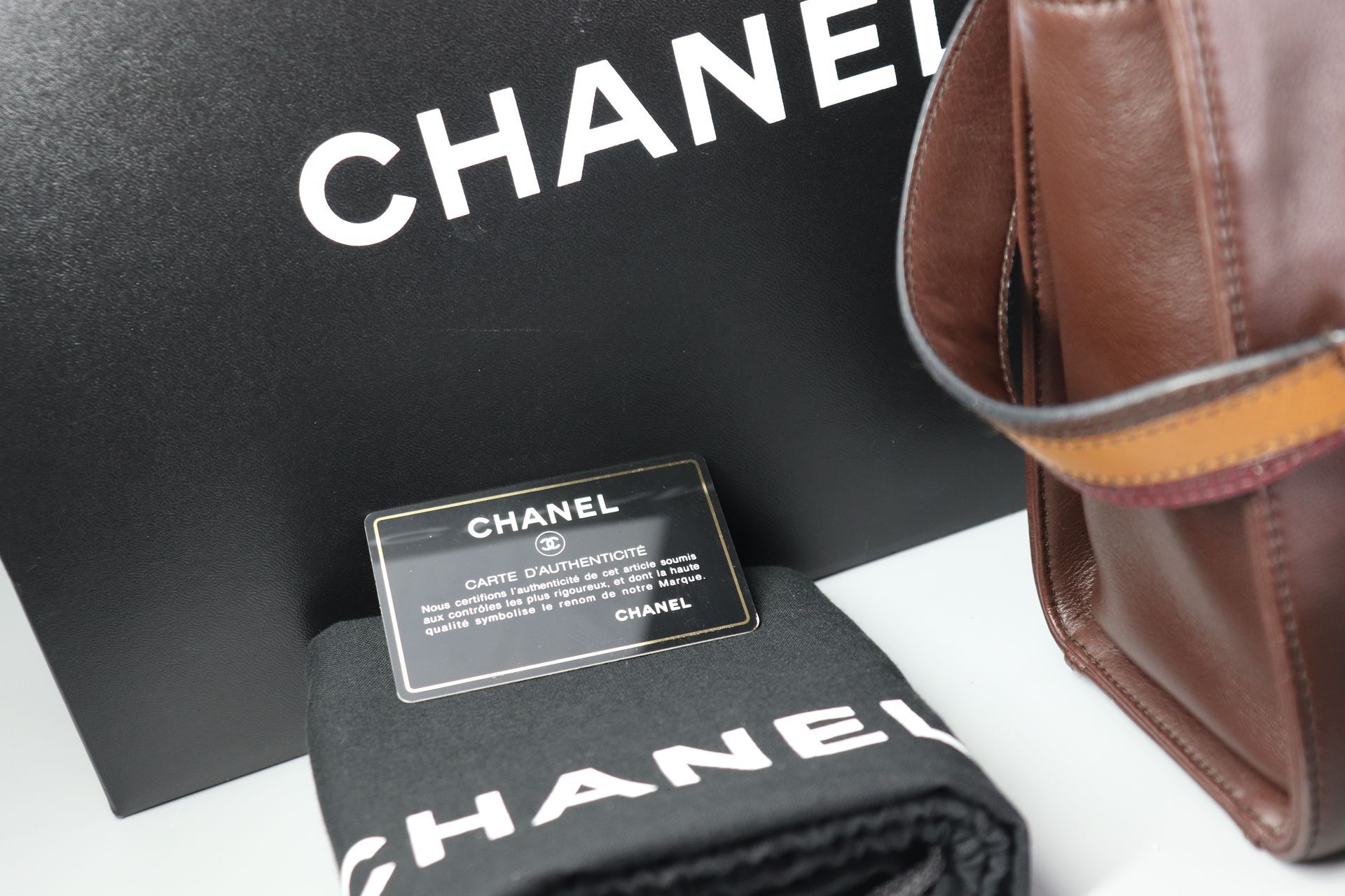 CHANEL Soft Calf Skin Shoulder Bag FULL SET