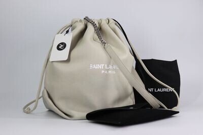 SAINT LAURENT YSL
Lambskin Teddy Drawstring Bag Crema Soft