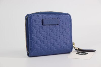 *NEW*GUCCI Micro Guccisima Bifold Compact  Wallet Caspian