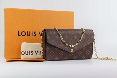 LOUIS VUITTON Monogram Pochette Felicie Chain Wallet Fuchsia - new style with Microfiber lining ​