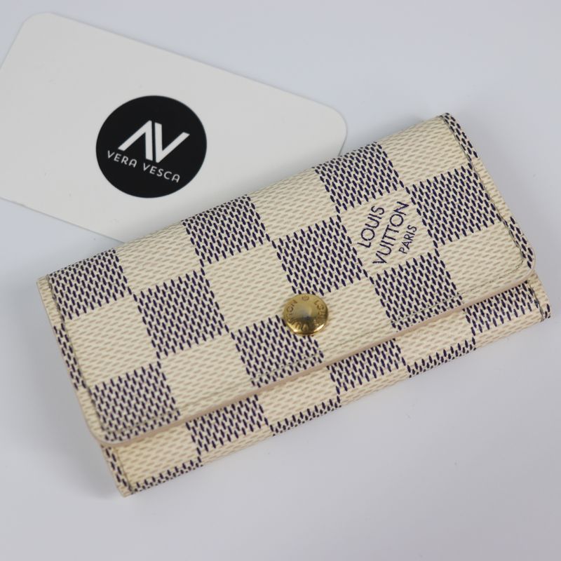 LOUIS VUITTON Damier Azur 4 Key Multicles Holder