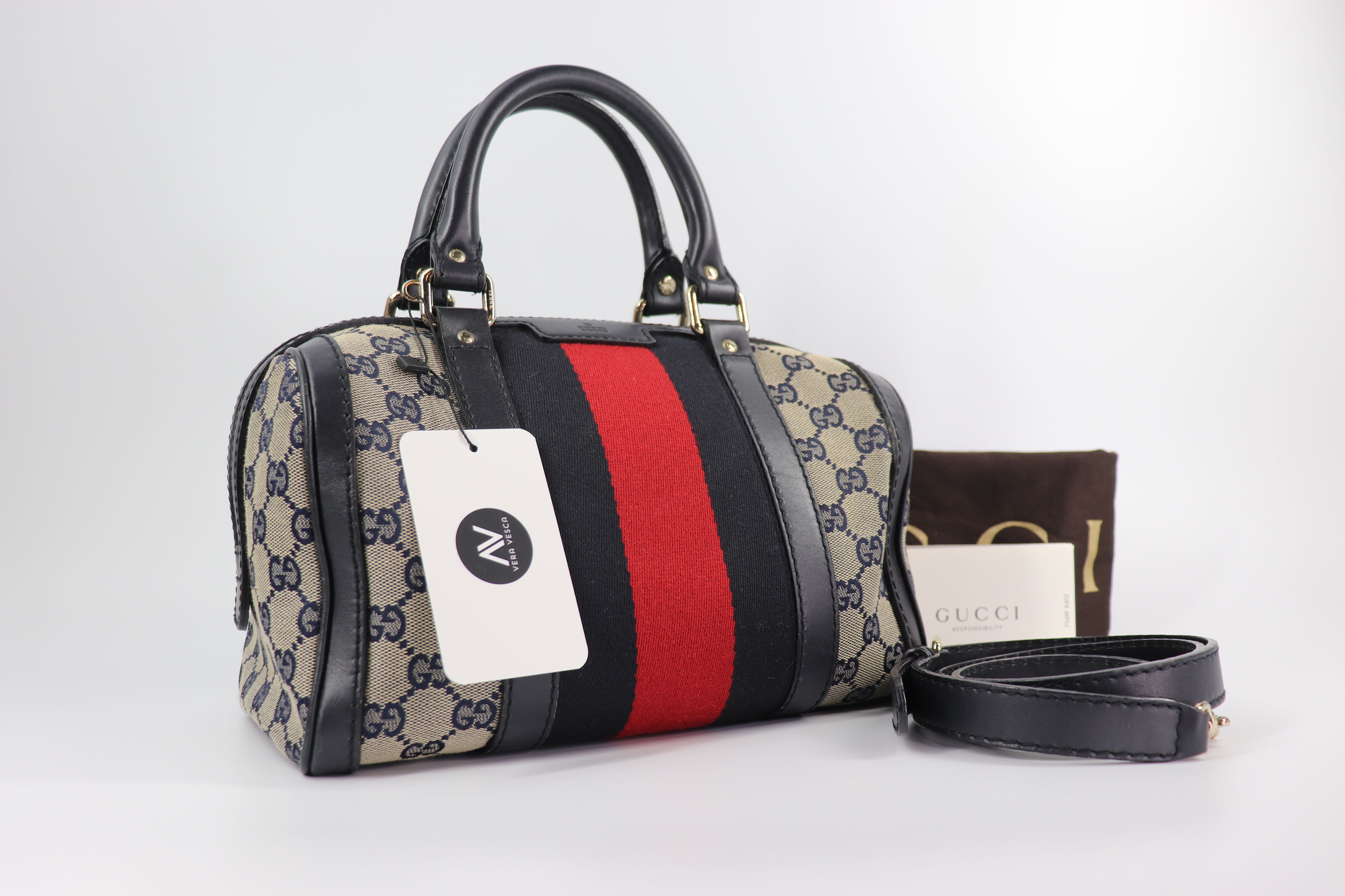 GUCCI Monogram Vintage Web Small Boston